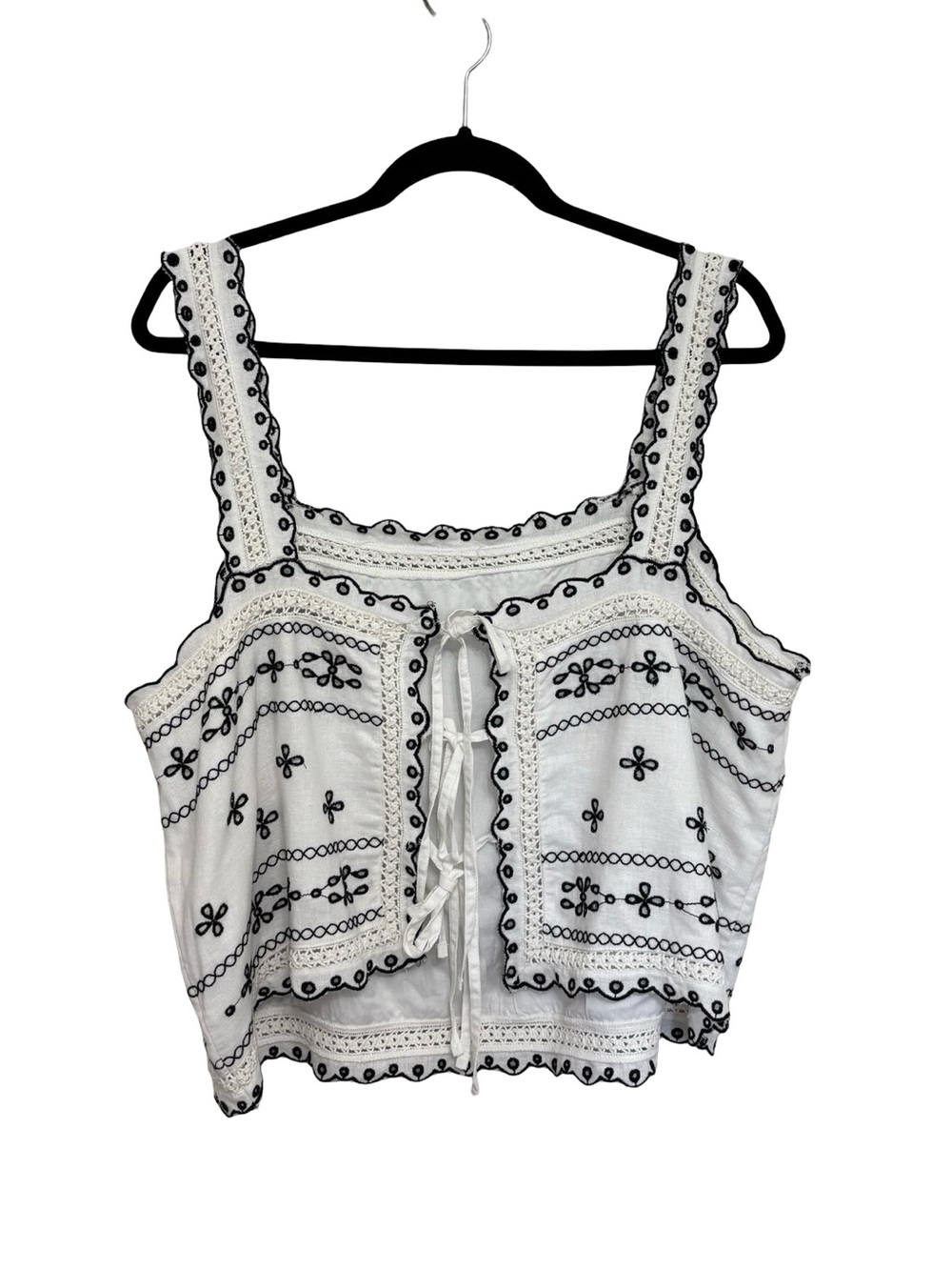 NEW Abercrombie Linen Blend Tank and Shorts Embroidered Matching Set - Size XL - Picture 3 of 14